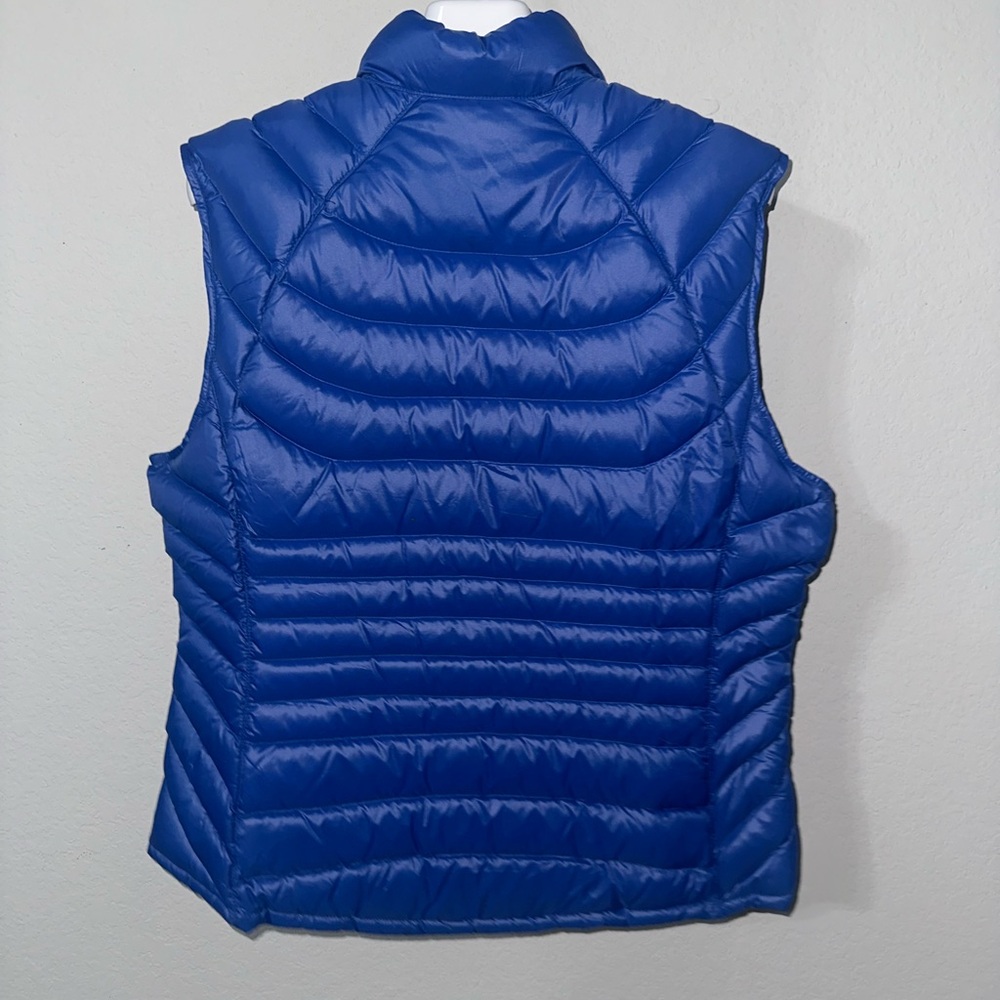 Bernardo Goose Down Puffer Vest Large Aqua & Royal Blue Lightweight Warm Zip Up - Picture 2 of 7